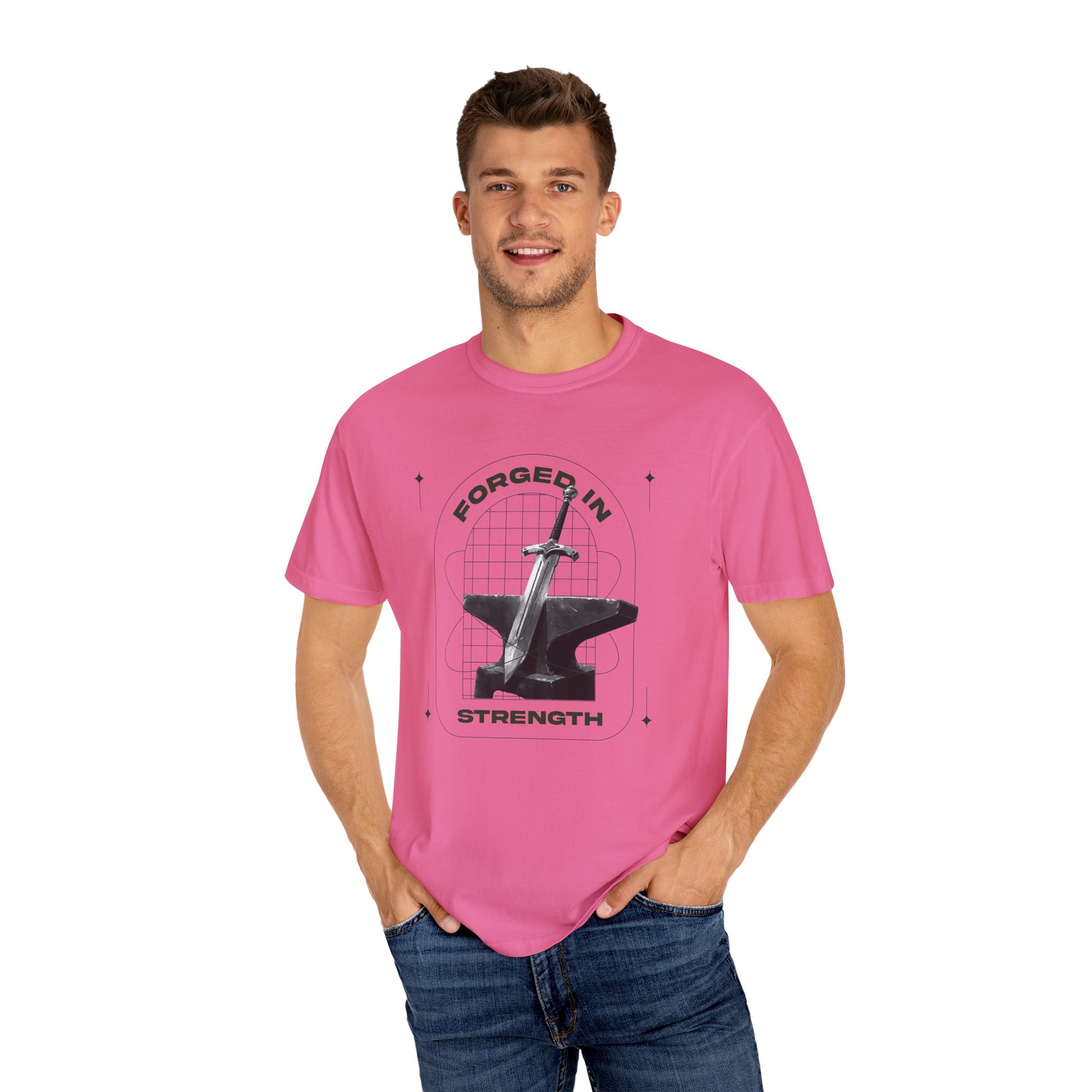 "Forged In Strength" Unisex Garment-Dyed T-Shirt - The Shield of Light