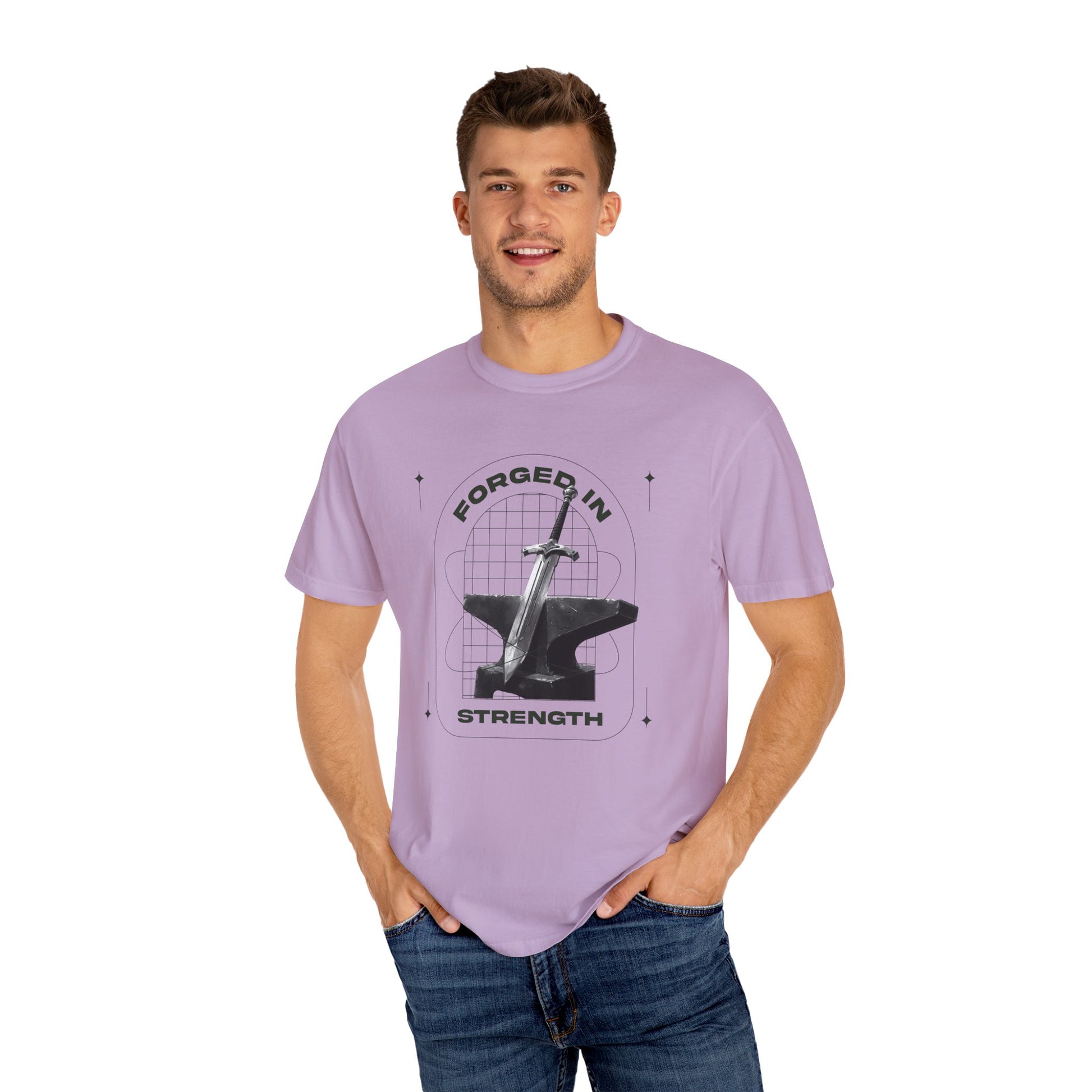"Forged In Strength" Unisex Garment-Dyed T-Shirt - The Shield of Light