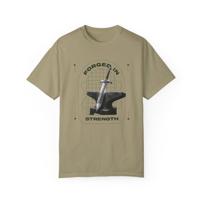 "Forged In Strength" Unisex Garment-Dyed T-Shirt - The Shield of Light