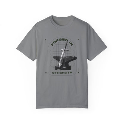 "Forged In Strength" Unisex Garment-Dyed T-Shirt - The Shield of Light