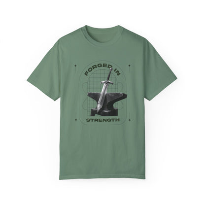 "Forged In Strength" Unisex Garment-Dyed T-Shirt - The Shield of Light