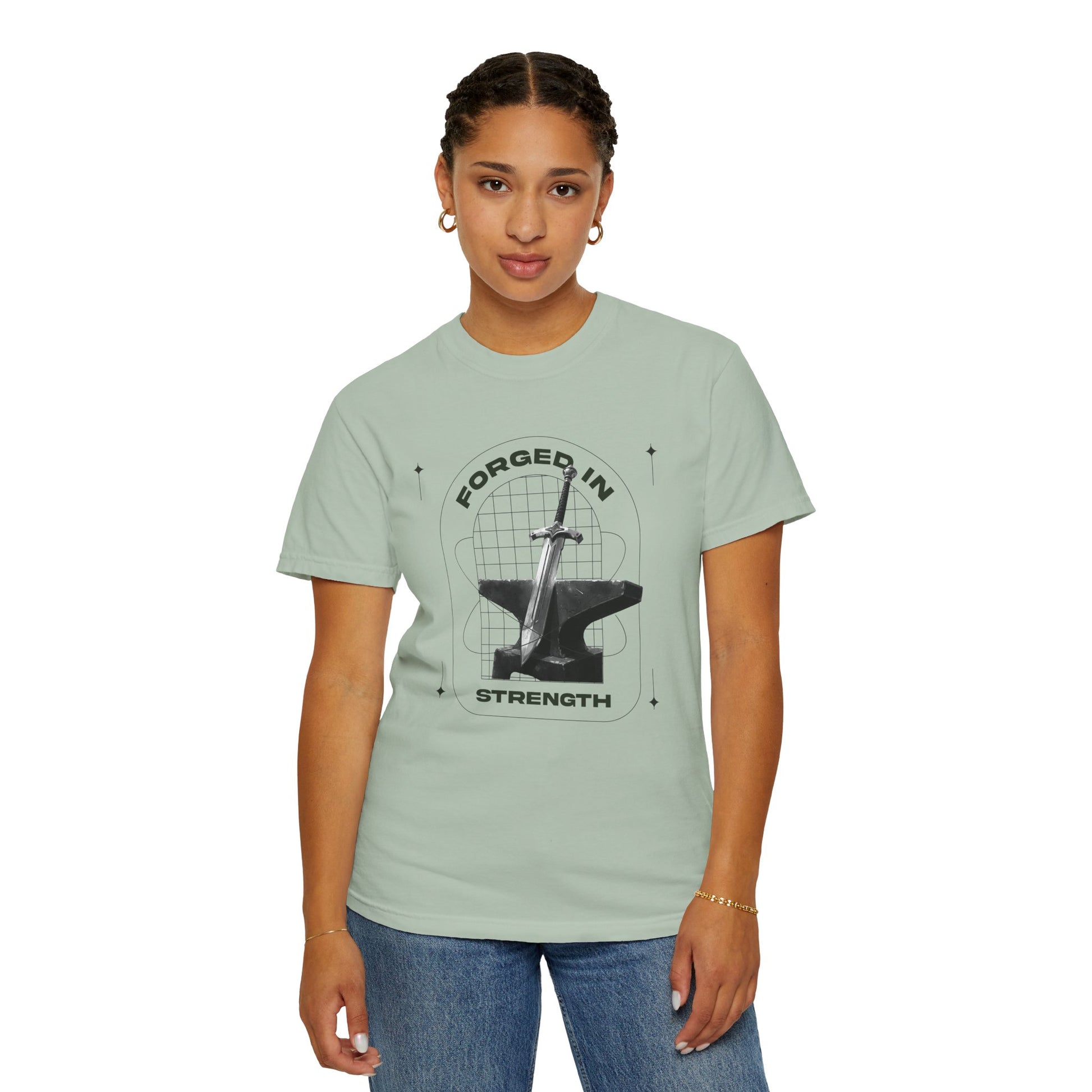 "Forged In Strength" Unisex Garment-Dyed T-Shirt - The Shield of Light