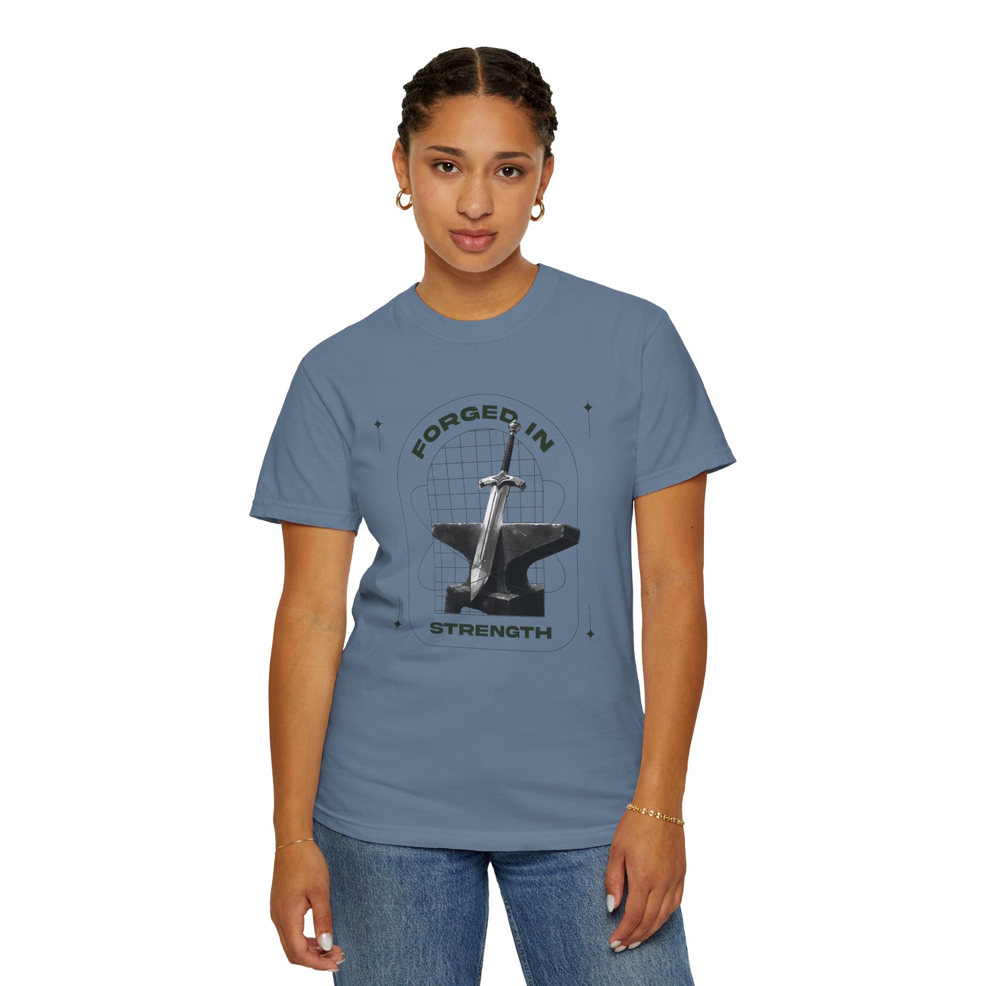 "Forged In Strength" Unisex Garment-Dyed T-Shirt - The Shield of Light