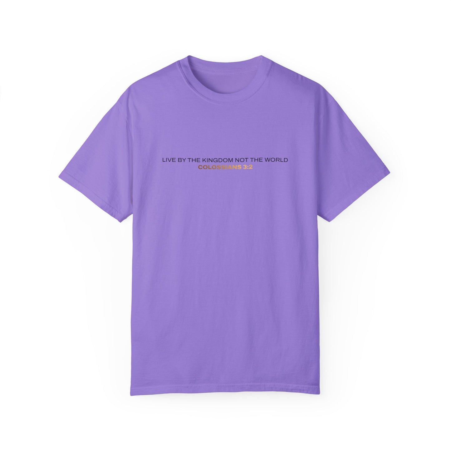"Live By the Kingdom Not the World Colossians 3:2" Unisex Garment-Dyed T-Shirt - The Shield of Light