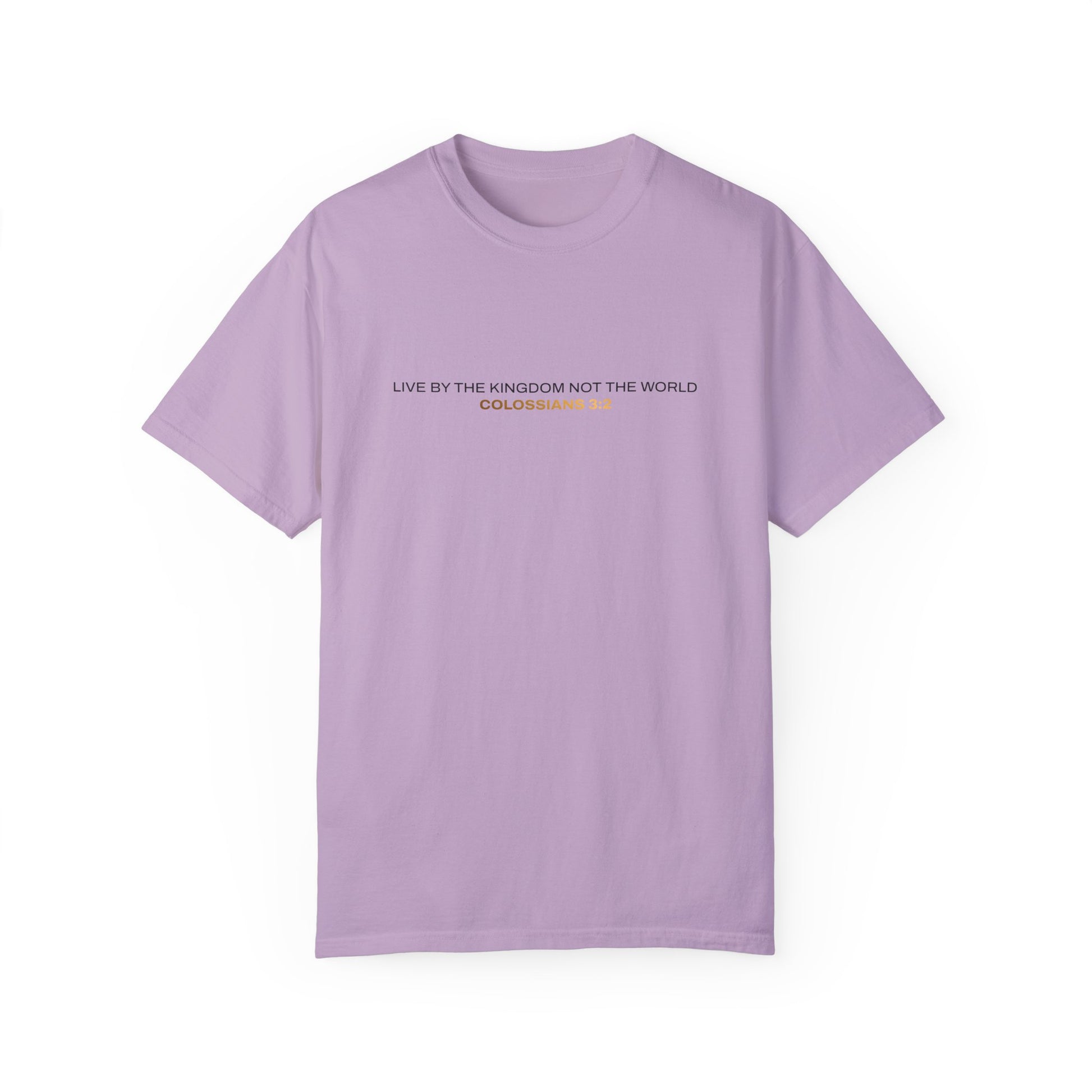 "Live By the Kingdom Not the World Colossians 3:2" Unisex Garment-Dyed T-Shirt - The Shield of Light