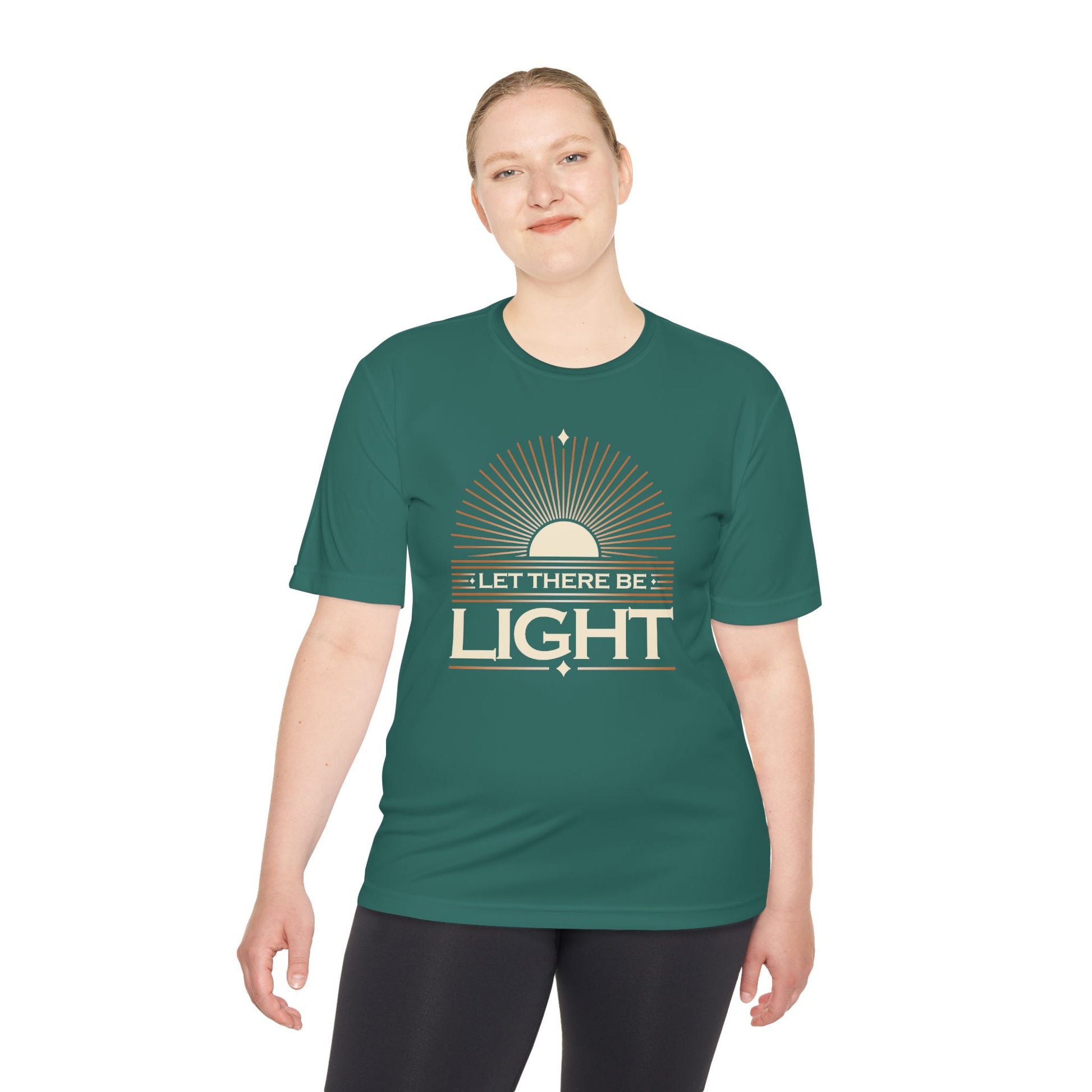 "Let There Be Light"  Unisex Moisture Wicking Tee - The Shield of Light