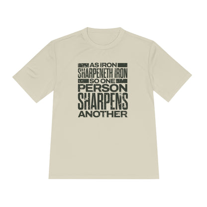 "As Iron Sharpeneth Iron So One Person Sharpens Another" Unisex Moisture Wicking Tee - The Shield of Light