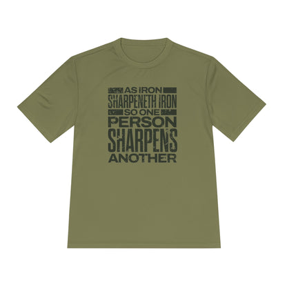 "As Iron Sharpeneth Iron So One Person Sharpens Another" Unisex Moisture Wicking Tee - The Shield of Light