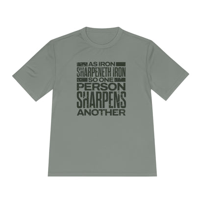 "As Iron Sharpeneth Iron So One Person Sharpens Another" Unisex Moisture Wicking Tee - The Shield of Light