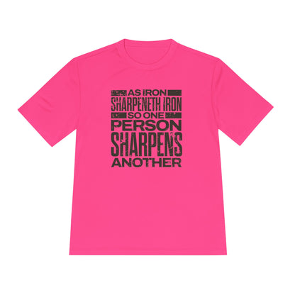 "As Iron Sharpeneth Iron So One Person Sharpens Another" Unisex Moisture Wicking Tee - The Shield of Light