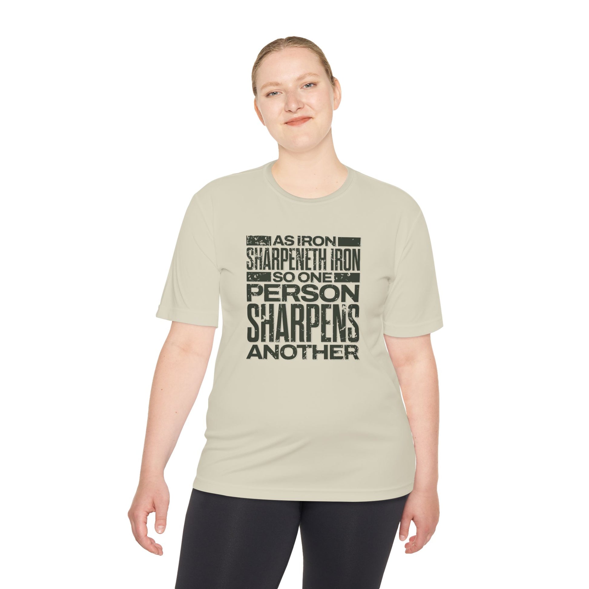 "As Iron Sharpeneth Iron So One Person Sharpens Another" Unisex Moisture Wicking Tee - The Shield of Light