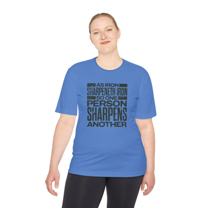 "As Iron Sharpeneth Iron So One Person Sharpens Another" Unisex Moisture Wicking Tee - The Shield of Light