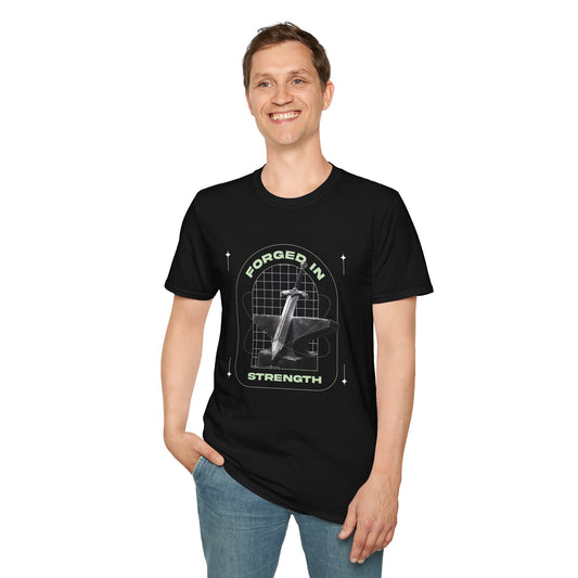 "Forged In Strength" Unisex Softstyle T-Shirt - The Shield of Light