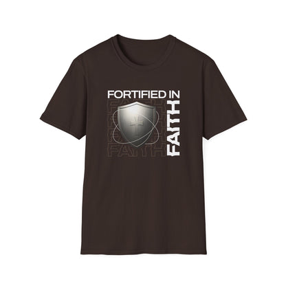 "Fortified In Faith "  Unisex Softstyle T-Shirt - The Shield of Light