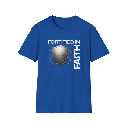 "Fortified In Faith "  Unisex Softstyle T-Shirt - The Shield of Light