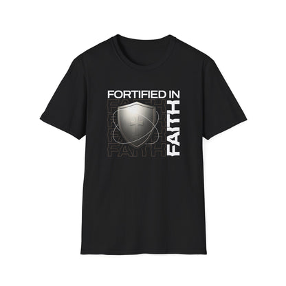 "Fortified In Faith "  Unisex Softstyle T-Shirt - The Shield of Light