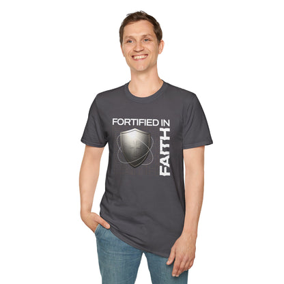 "Fortified In Faith "  Unisex Softstyle T-Shirt - The Shield of Light