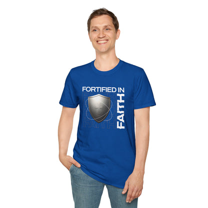 "Fortified In Faith "  Unisex Softstyle T-Shirt - The Shield of Light