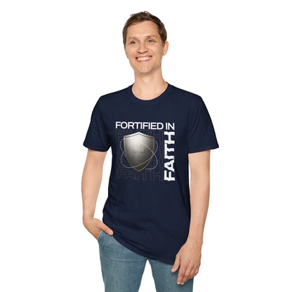 "Fortified In Faith "  Unisex Softstyle T-Shirt - The Shield of Light
