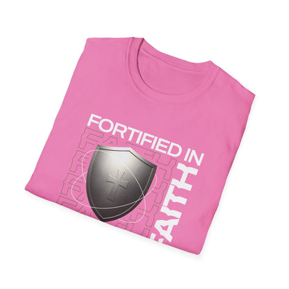 "Fortified In Faith "  Unisex Softstyle T-Shirt - The Shield of Light