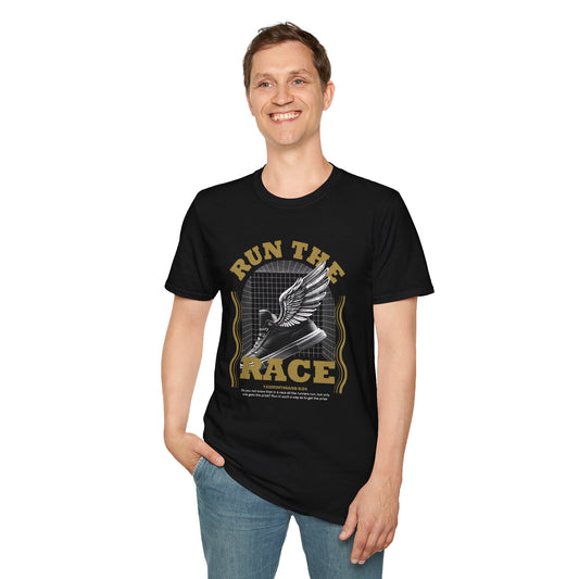 "Run The Race " Unisex Softstyle T-Shirt - The Shield of Light