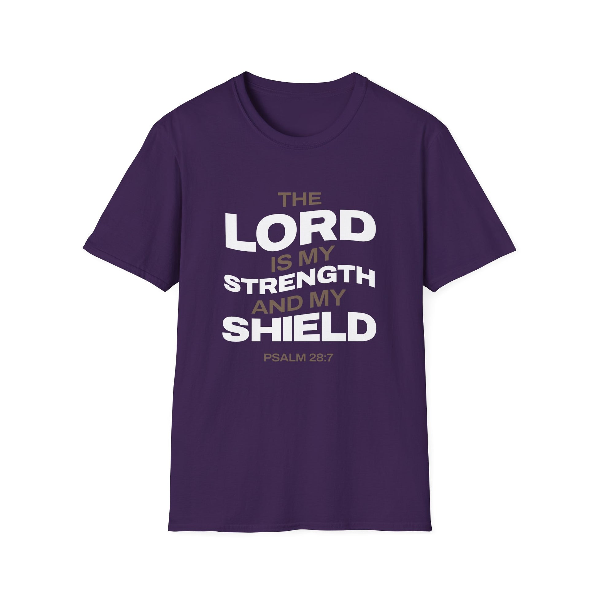 "The Lord Is My Strength and My Shield Psalm 28:7" Unisex Softstyle T-Shirt - The Shield of Light