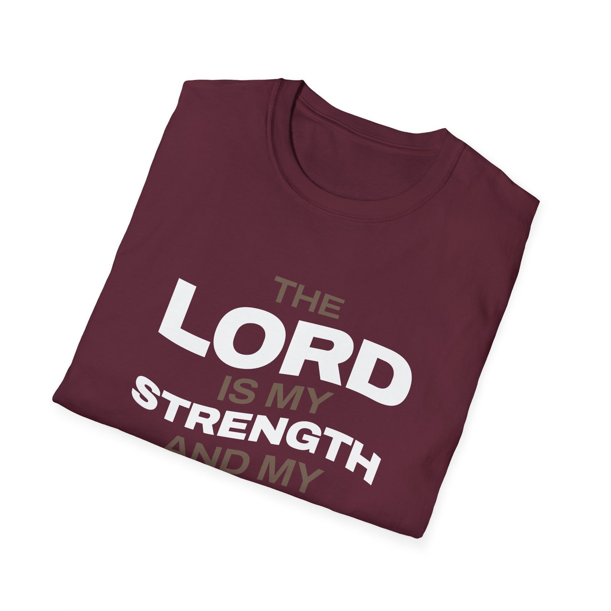 "The Lord Is My Strength and My Shield Psalm 28:7" Unisex Softstyle T-Shirt - The Shield of Light