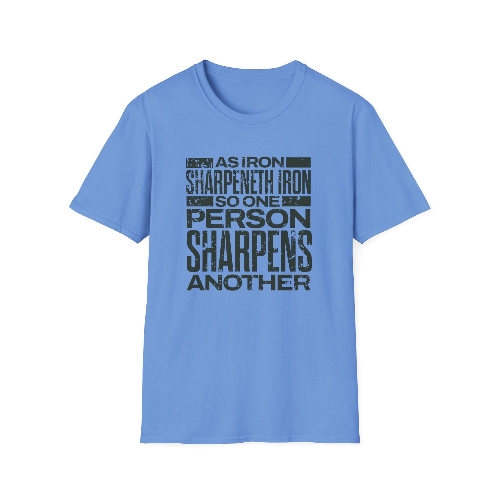 "As Iron Sharpeneth Iron So One Person Sharpens Another" Unisex Softstyle T-Shirt - The Shield of Light