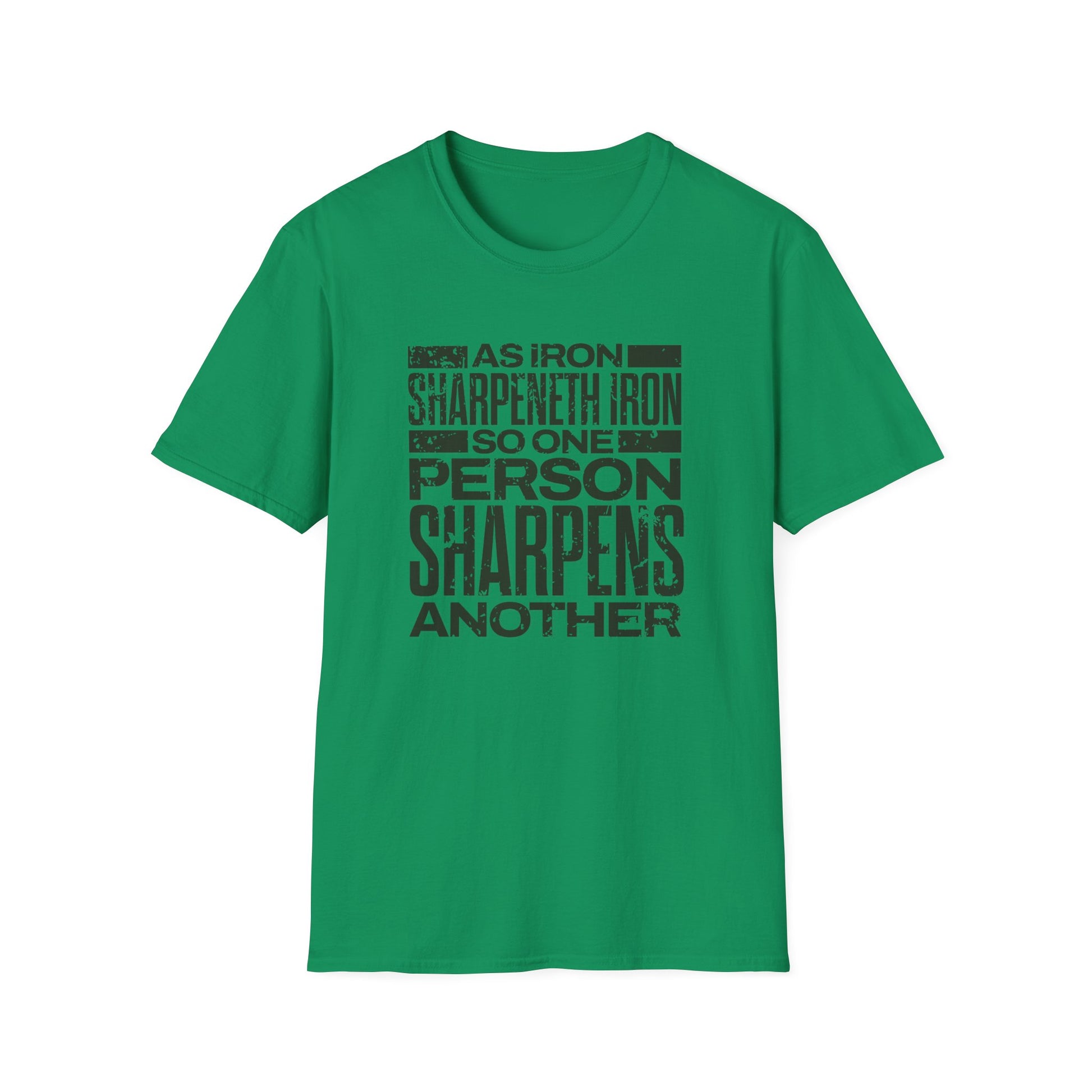 "As Iron Sharpeneth Iron So One Person Sharpens Another" Unisex Softstyle T-Shirt - The Shield of Light