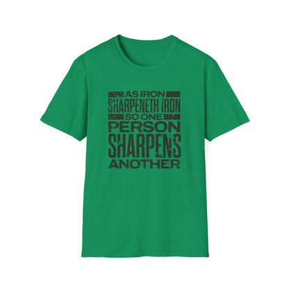 "As Iron Sharpeneth Iron So One Person Sharpens Another" Unisex Softstyle T-Shirt - The Shield of Light