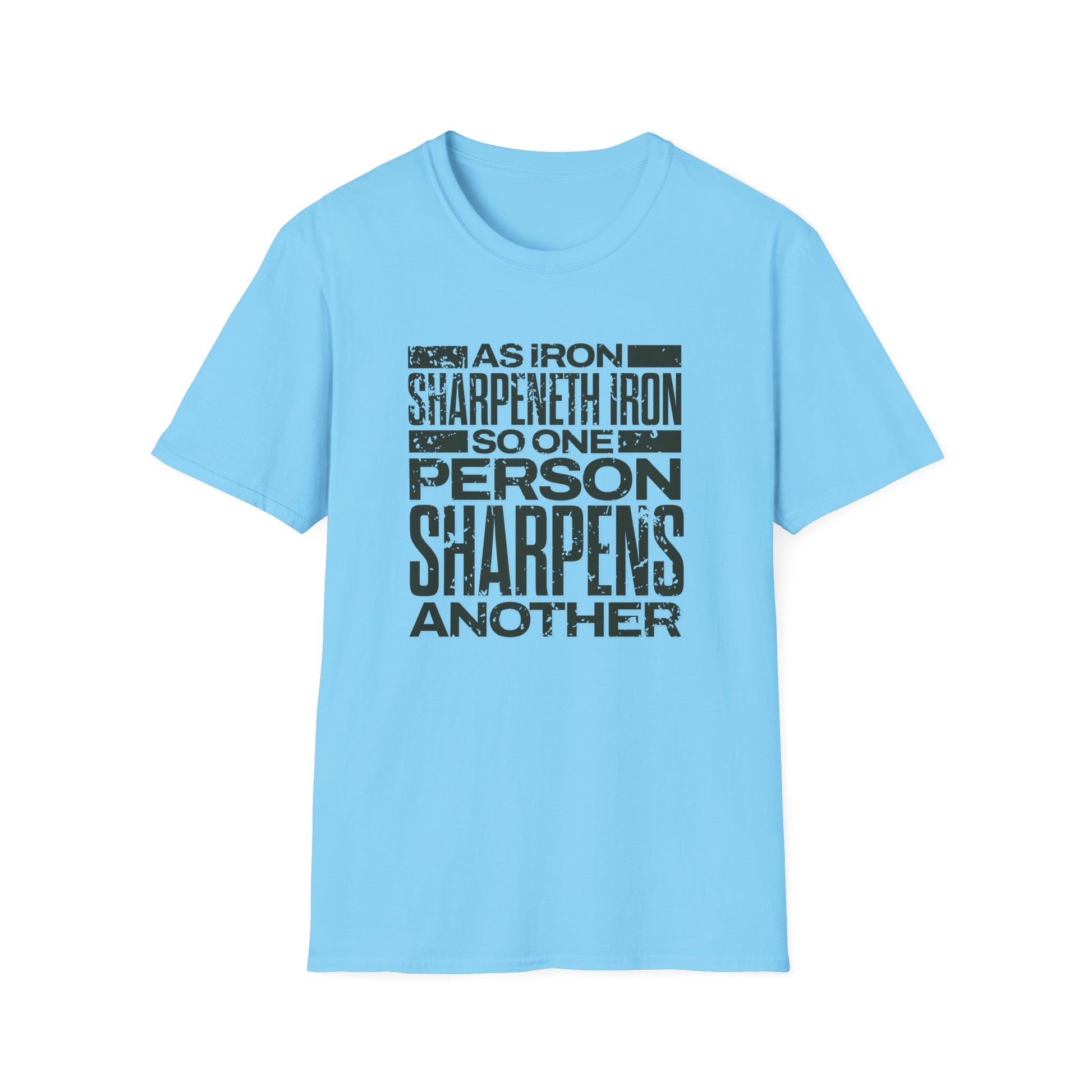 "As Iron Sharpeneth Iron So One Person Sharpens Another" Unisex Softstyle T-Shirt - The Shield of Light