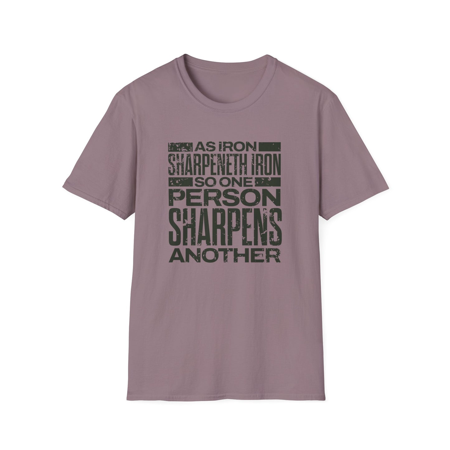 "As Iron Sharpeneth Iron So One Person Sharpens Another" Unisex Softstyle T-Shirt - The Shield of Light