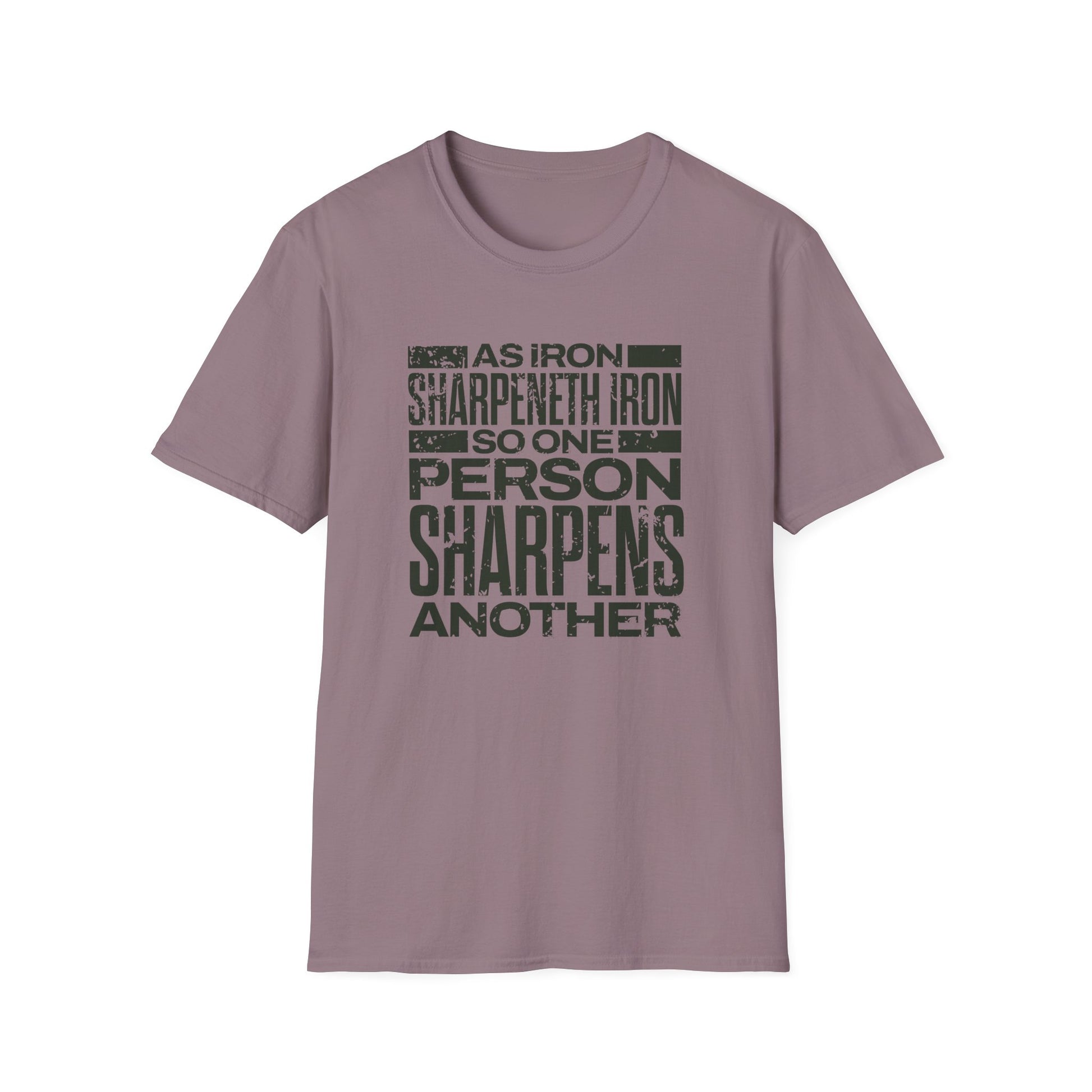 "As Iron Sharpeneth Iron So One Person Sharpens Another" Unisex Softstyle T-Shirt - The Shield of Light