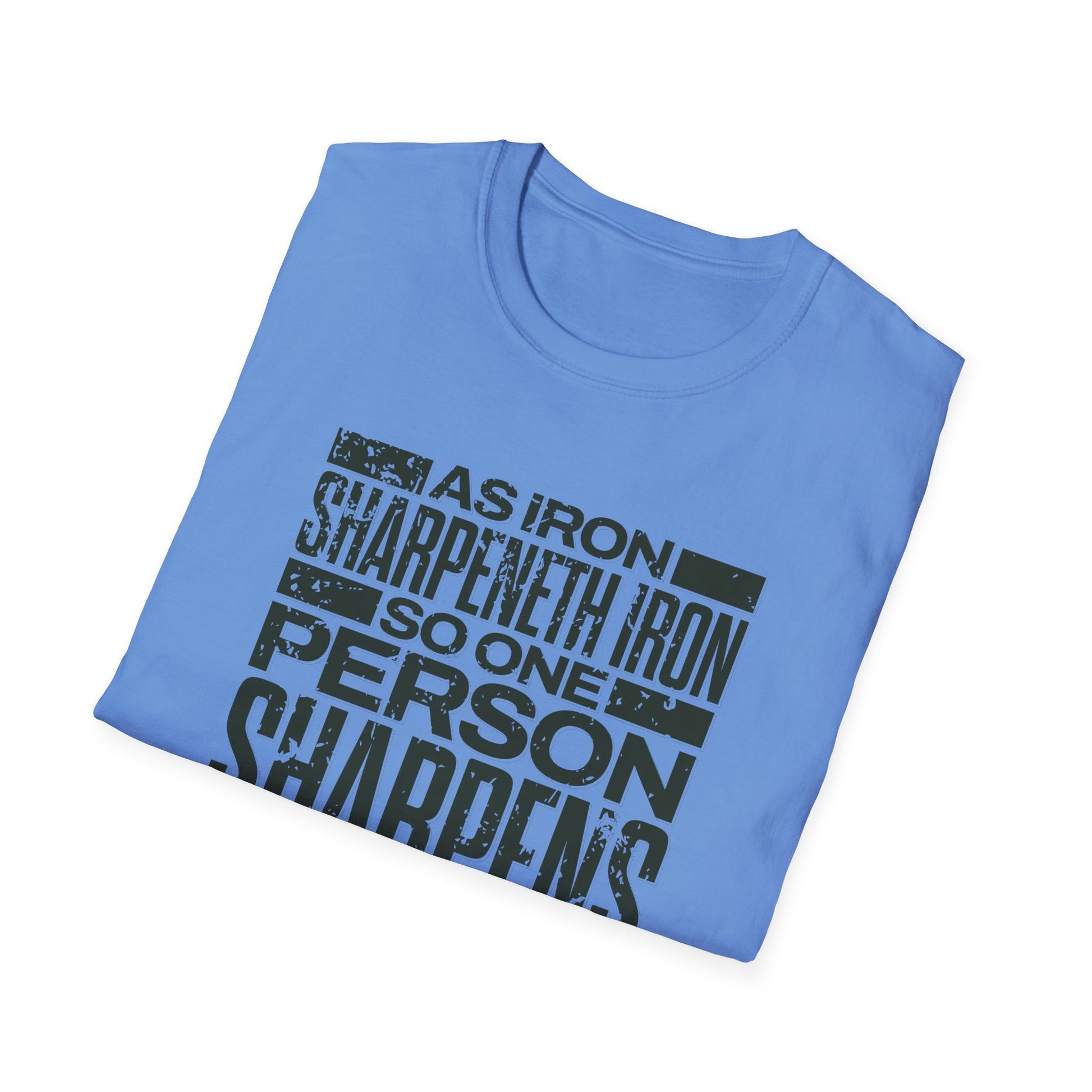 "As Iron Sharpeneth Iron So One Person Sharpens Another" Unisex Softstyle T-Shirt - The Shield of Light