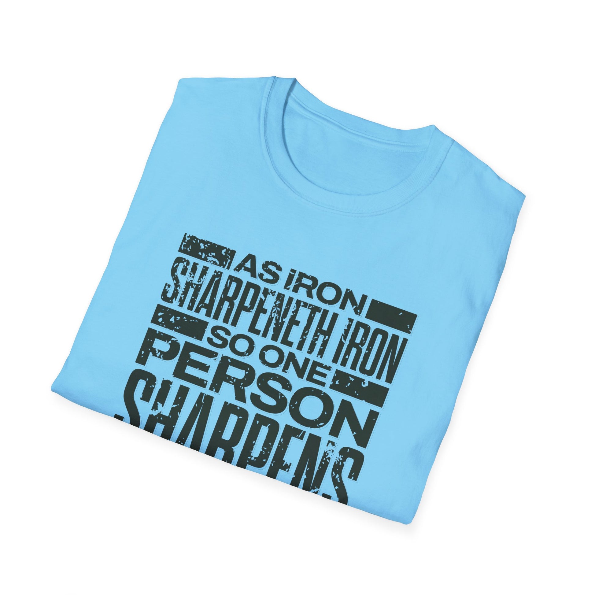 "As Iron Sharpeneth Iron So One Person Sharpens Another" Unisex Softstyle T-Shirt - The Shield of Light