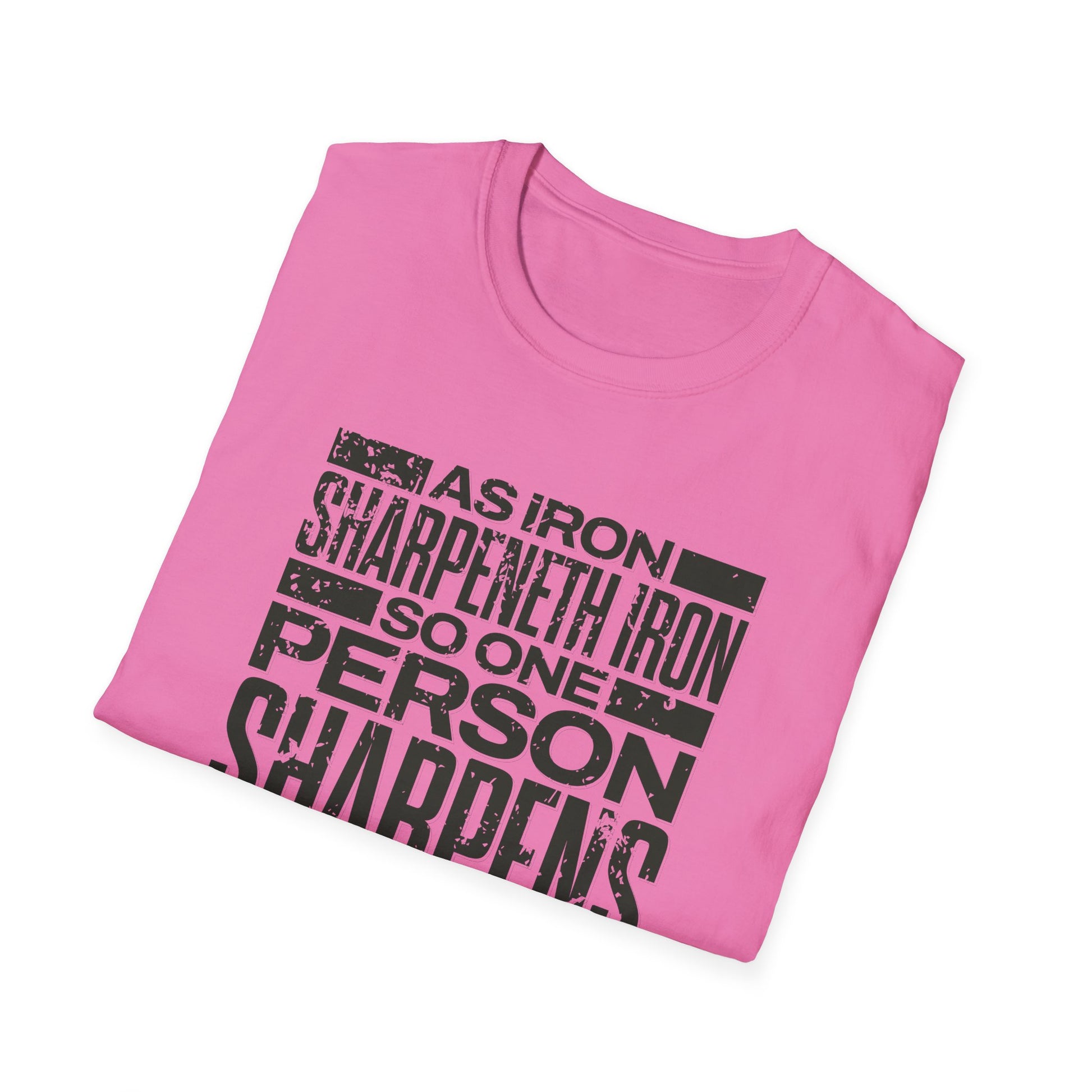 "As Iron Sharpeneth Iron So One Person Sharpens Another" Unisex Softstyle T-Shirt - The Shield of Light