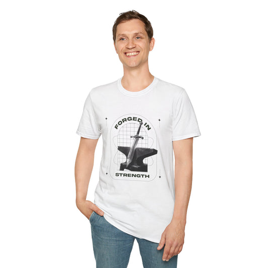 "Forged In Strength" Unisex Softstyle T-Shirt - The Shield of Light