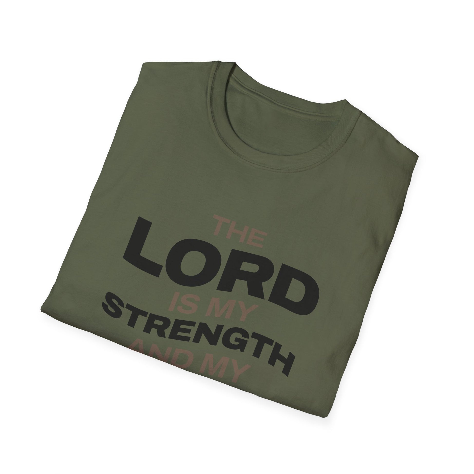 "The Lord Is My Strength and My Shield Psalm 28:7" Unisex Softstyle T-Shirt - The Shield of Light