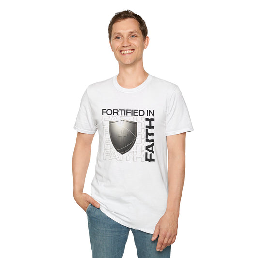 "Fortified In Faith " Unisex Softstyle T-Shirt - The Shield of Light