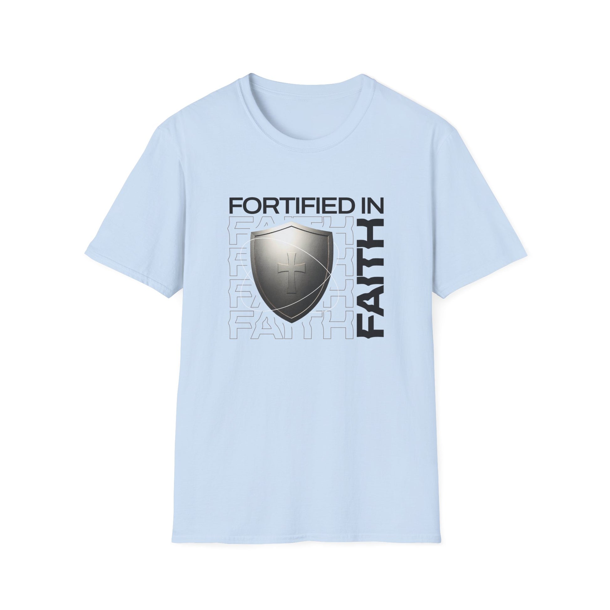 "Fortified In Faith " Unisex Softstyle T-Shirt - The Shield of Light