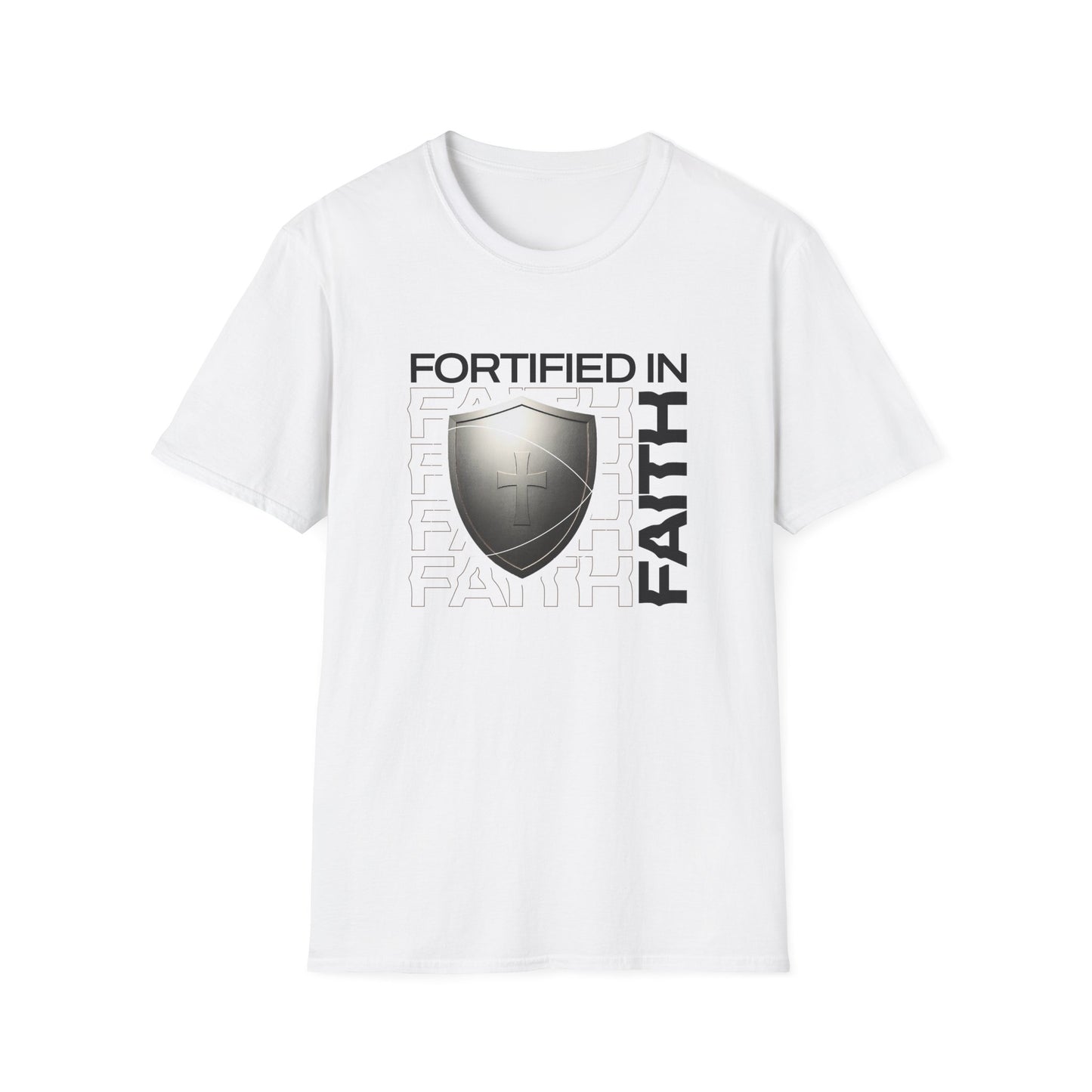 "Fortified In Faith " Unisex Softstyle T-Shirt - The Shield of Light
