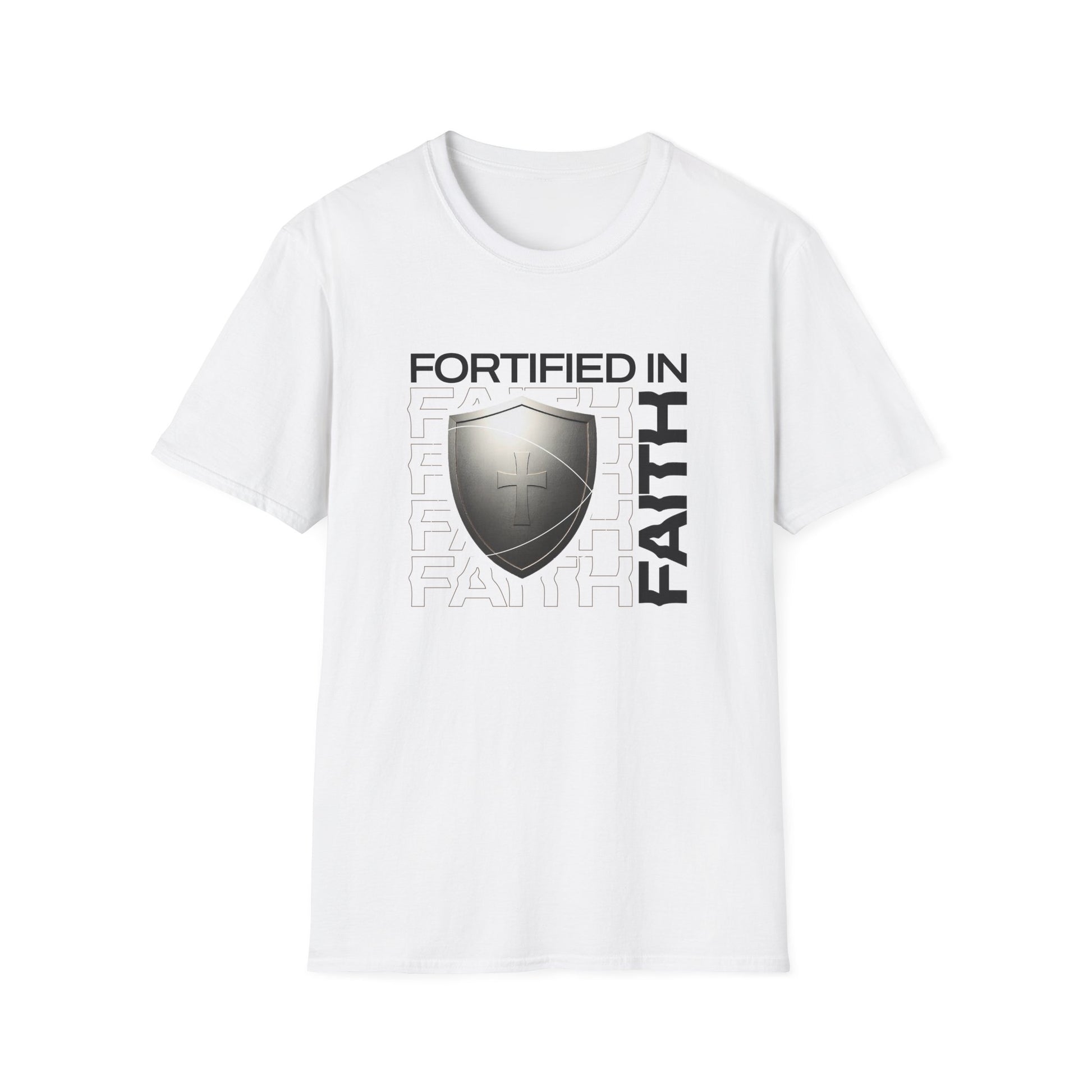 "Fortified In Faith " Unisex Softstyle T-Shirt - The Shield of Light