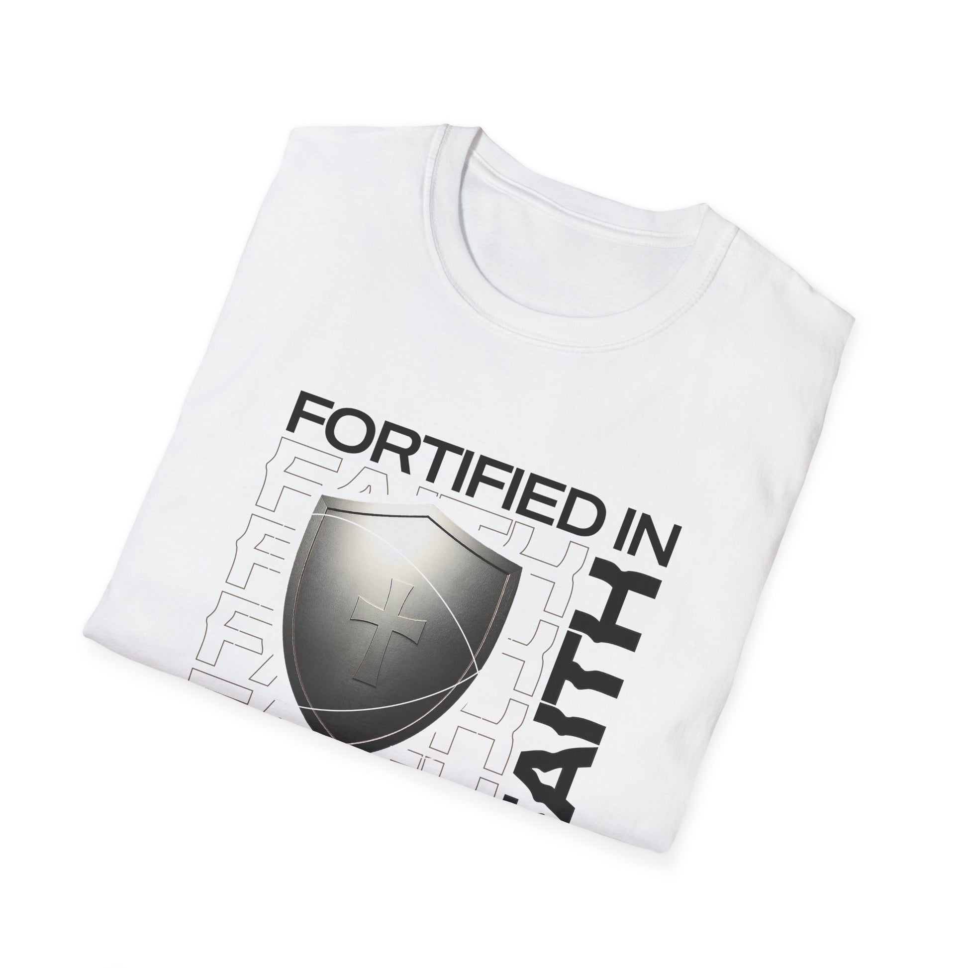 "Fortified In Faith " Unisex Softstyle T-Shirt - The Shield of Light