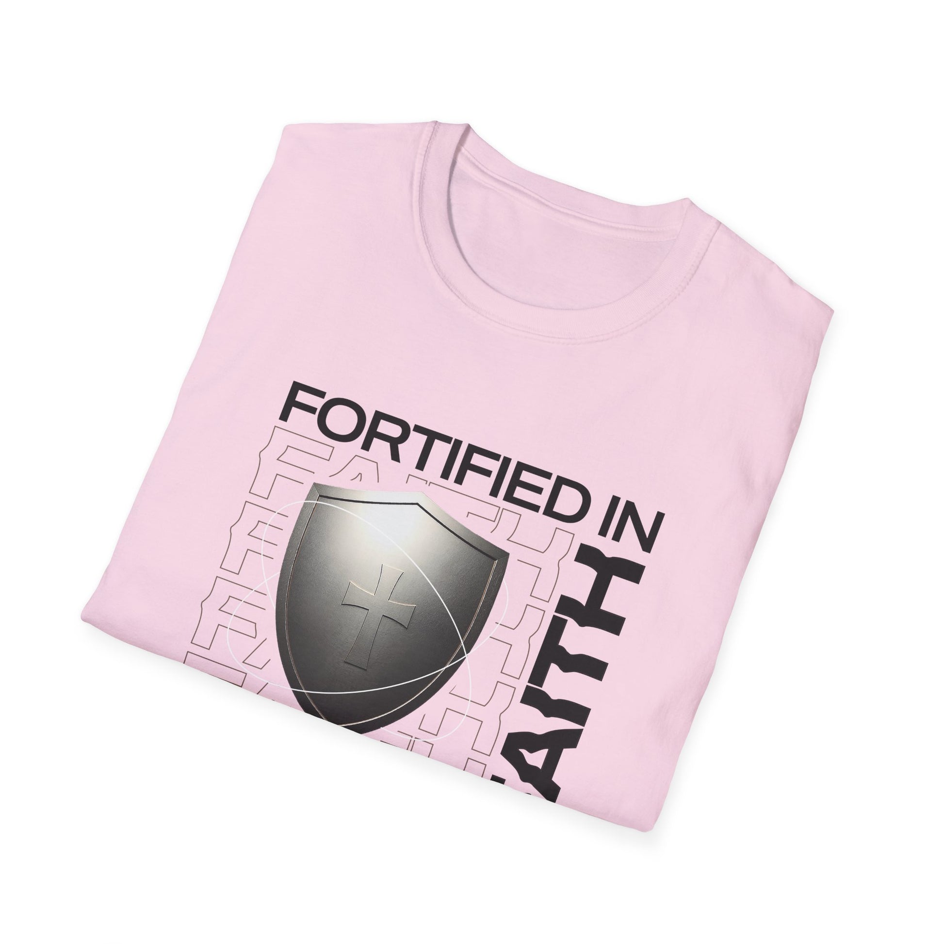 "Fortified In Faith " Unisex Softstyle T-Shirt - The Shield of Light