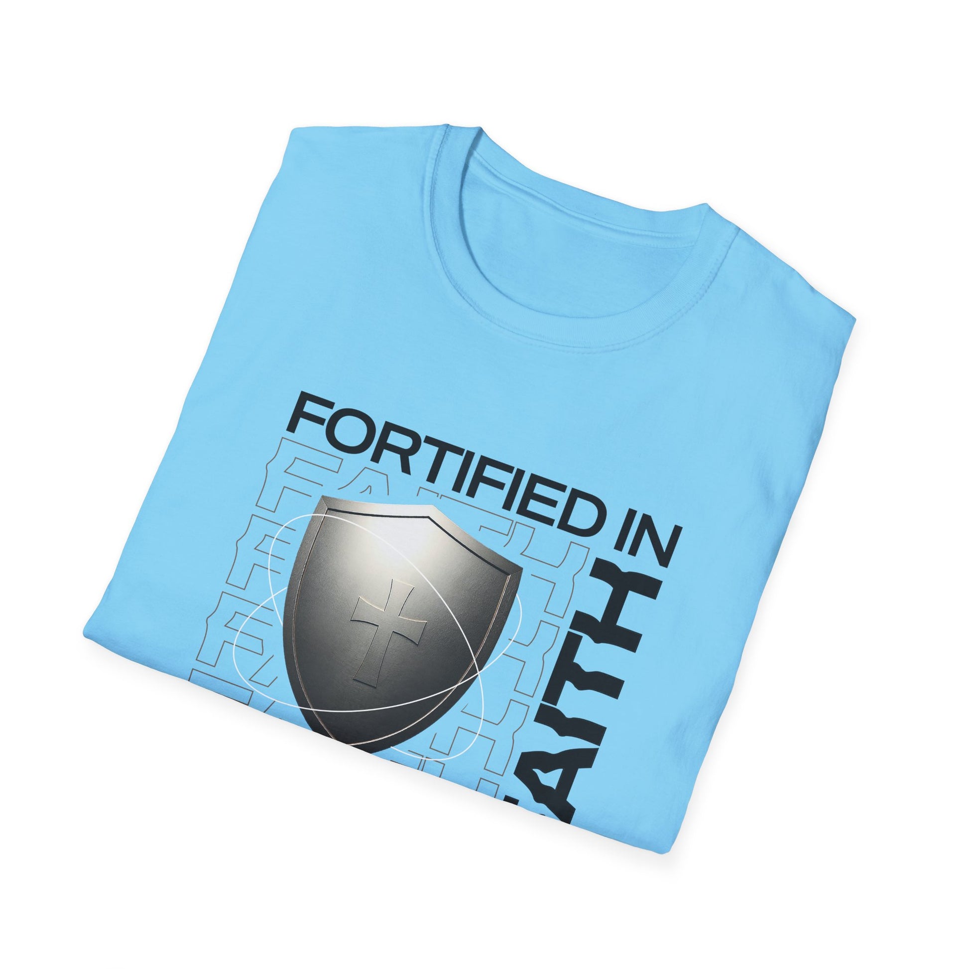 "Fortified In Faith " Unisex Softstyle T-Shirt - The Shield of Light