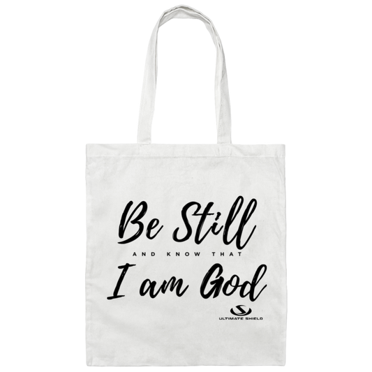 BE STILL AND KNOW THAT I AM GOD  Canvas Tote Bag - The Shield of Light