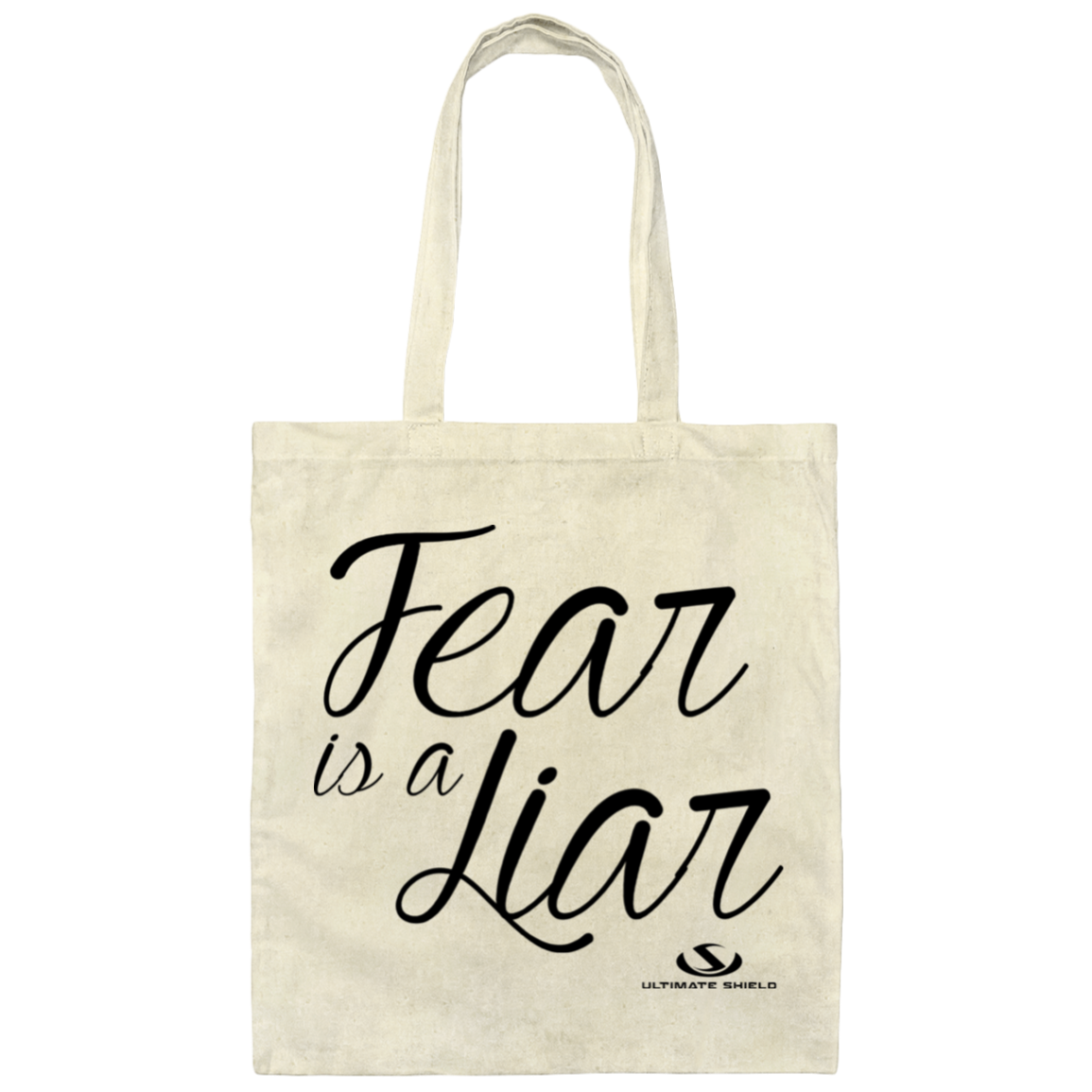 FEAR IS A LIAR Canvas Tote Bag - The Shield of Light