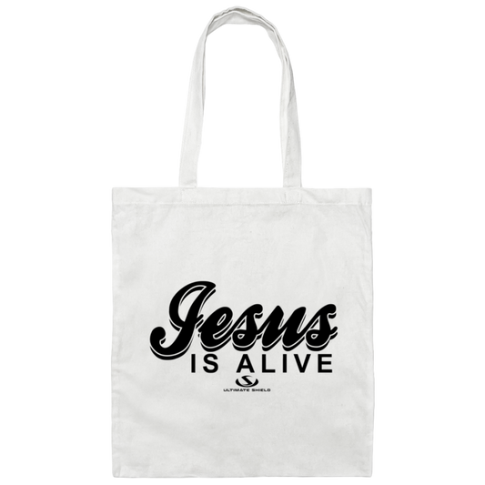 JESUS IS ALIVE Canvas Tote Bag - The Shield of Light