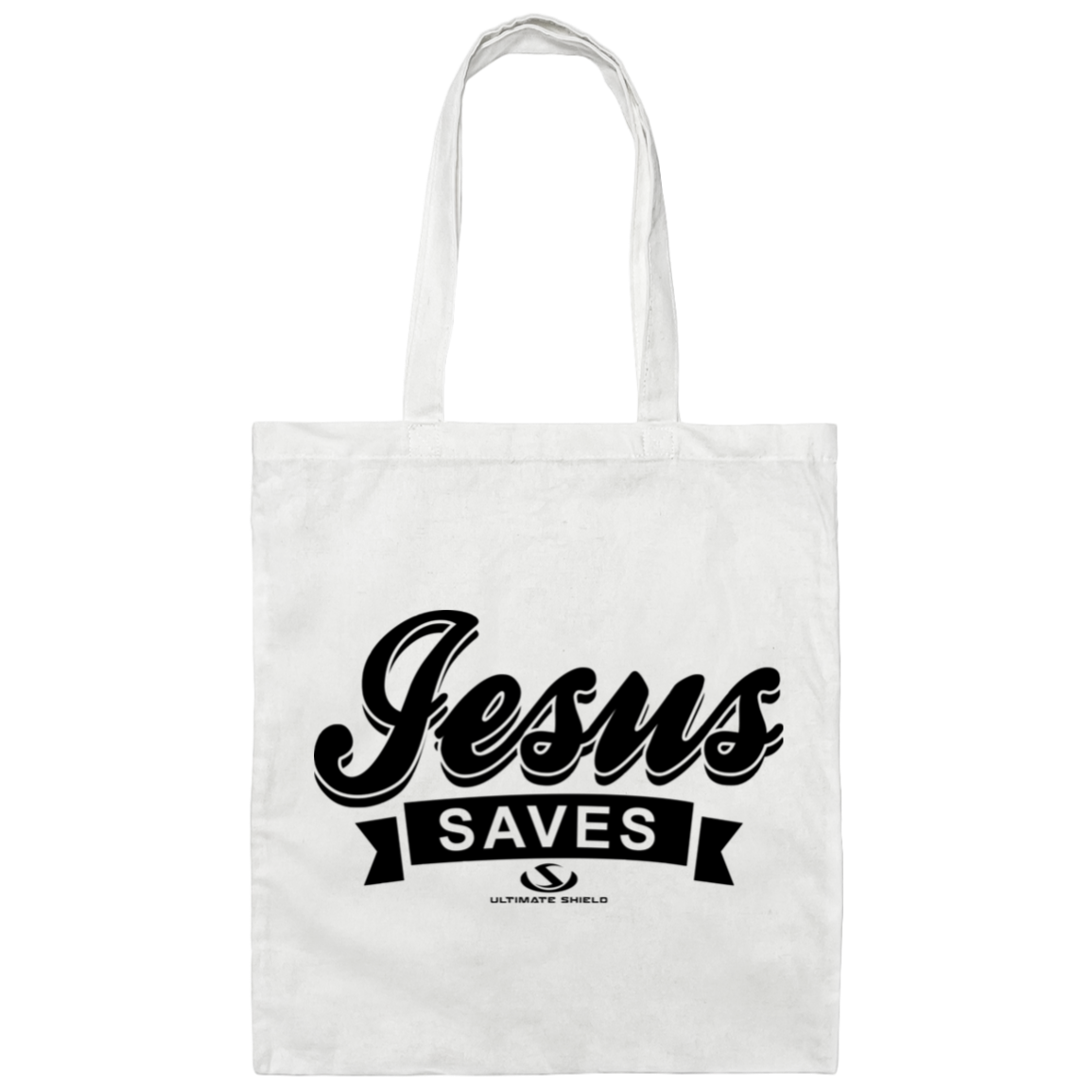 JESUS SAVES  Canvas Tote Bag - The Shield of Light