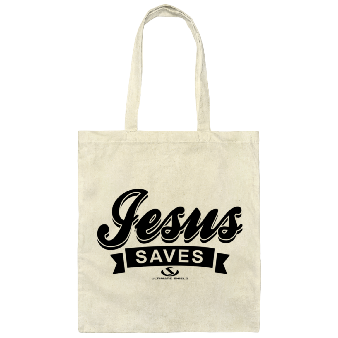 JESUS SAVES  Canvas Tote Bag - The Shield of Light